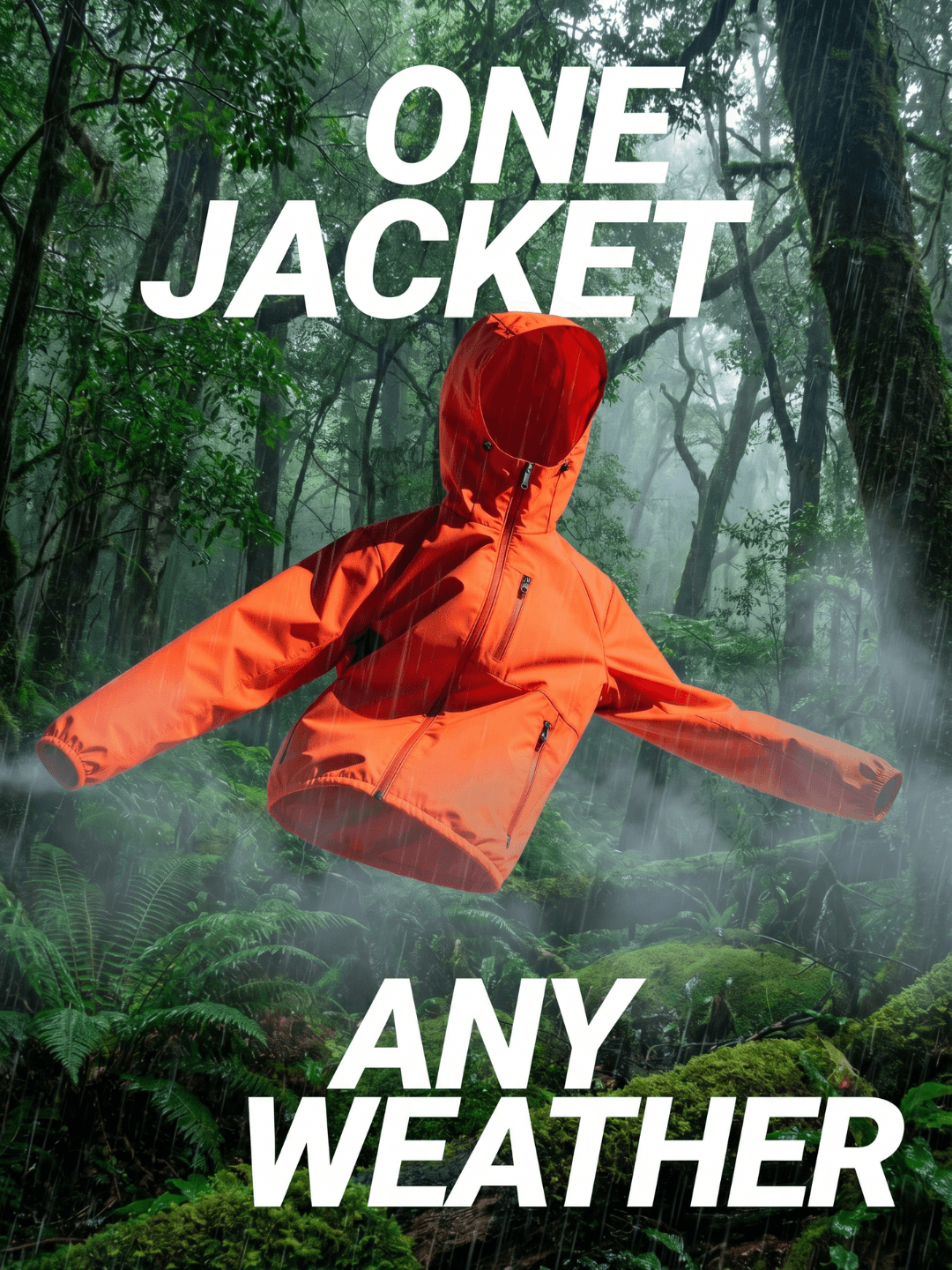 Outdoor jacket one jacket any weather ad creative — Veronix Labs